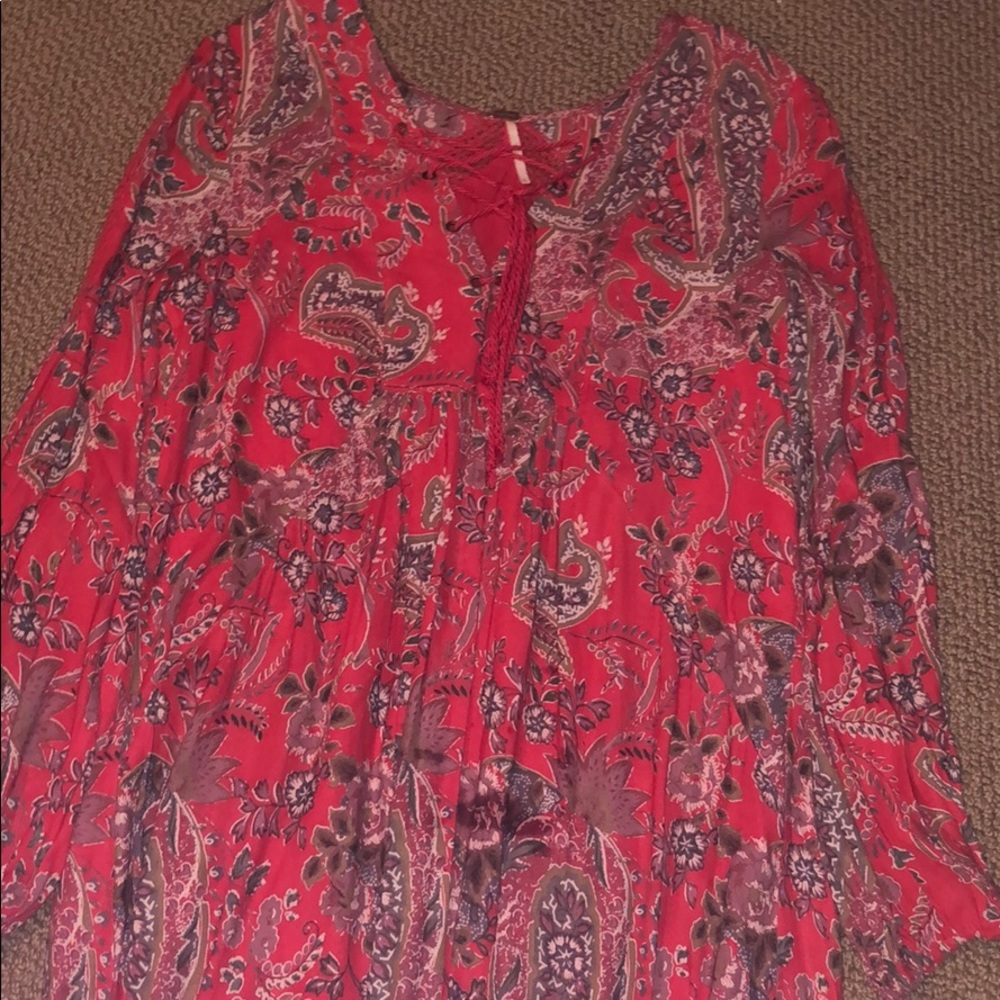 Free people red designed dress